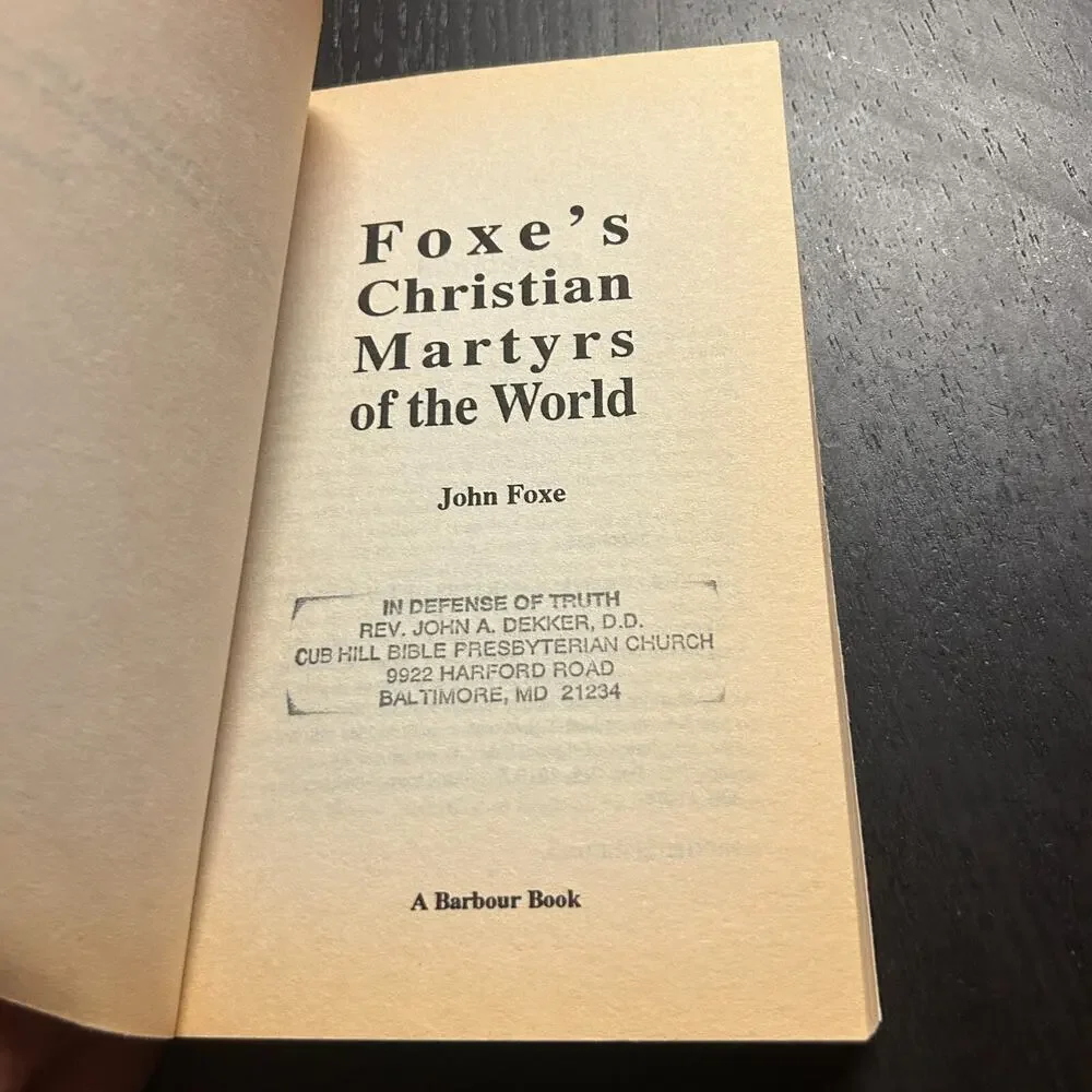 Foxe's Christian Martyrs of the World by John Foxe (1994, Mass Market)
